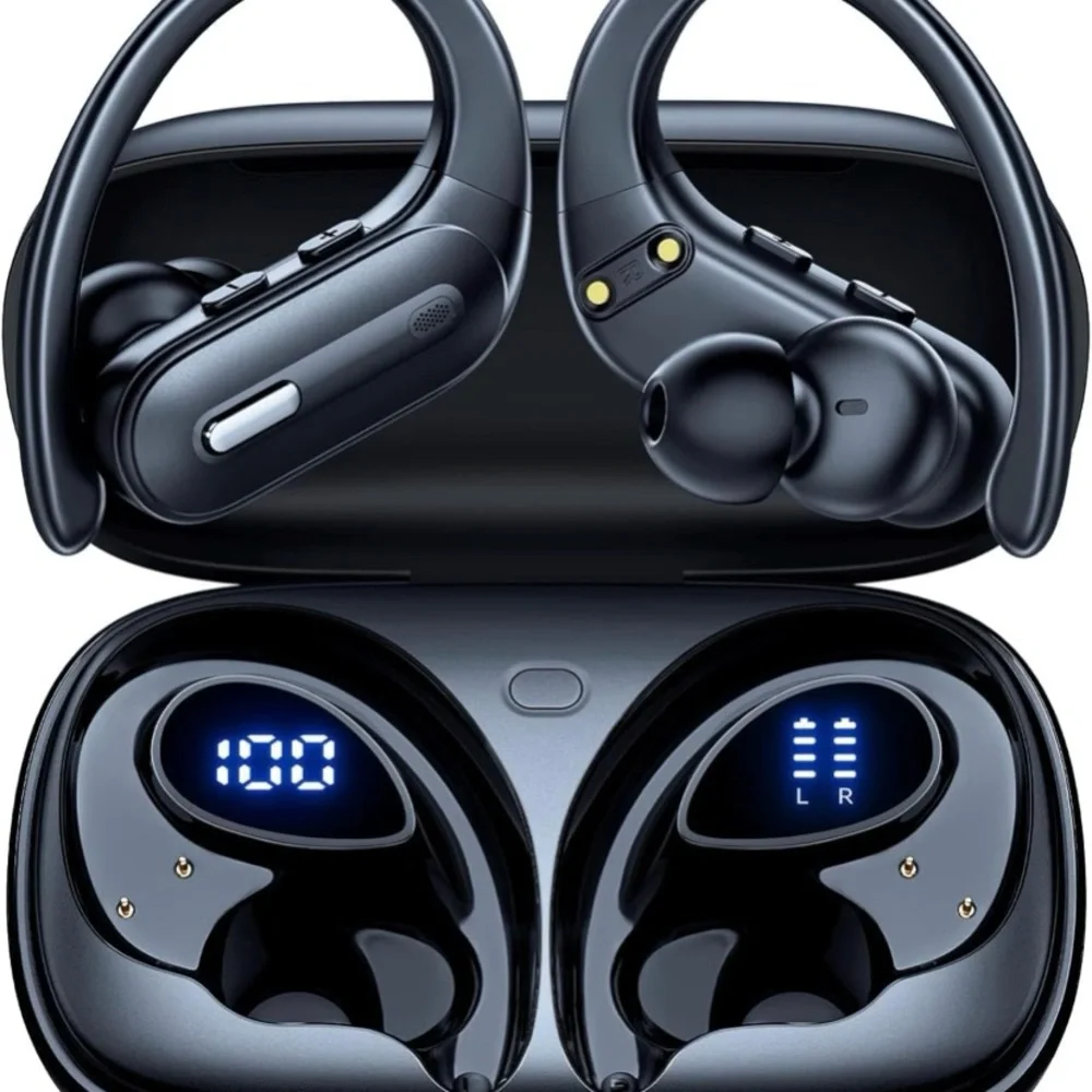 Wireless Black Earbuds with Charging Case